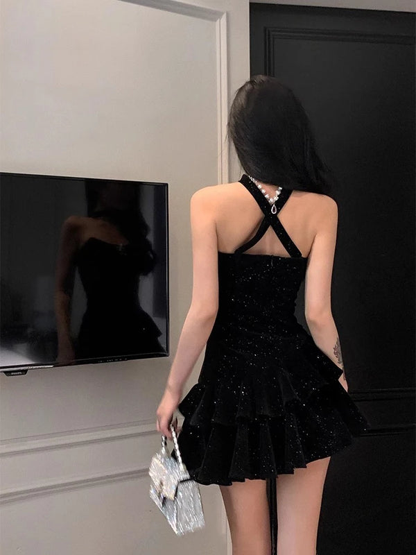 Black Sparkle Mini Dress 