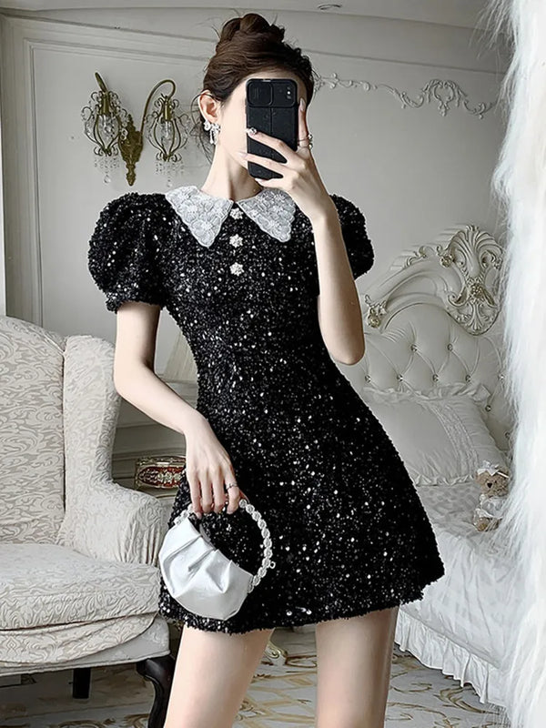 Black Sparkly Mini Dress