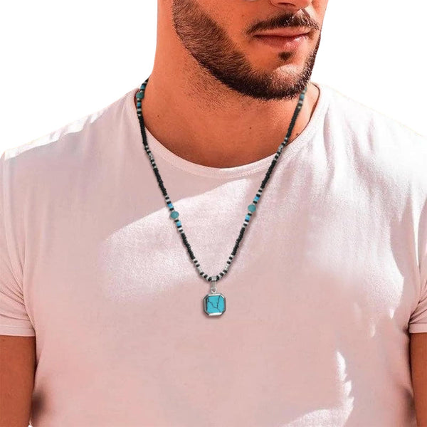 Boho Geometric Pendant Necklace for Men