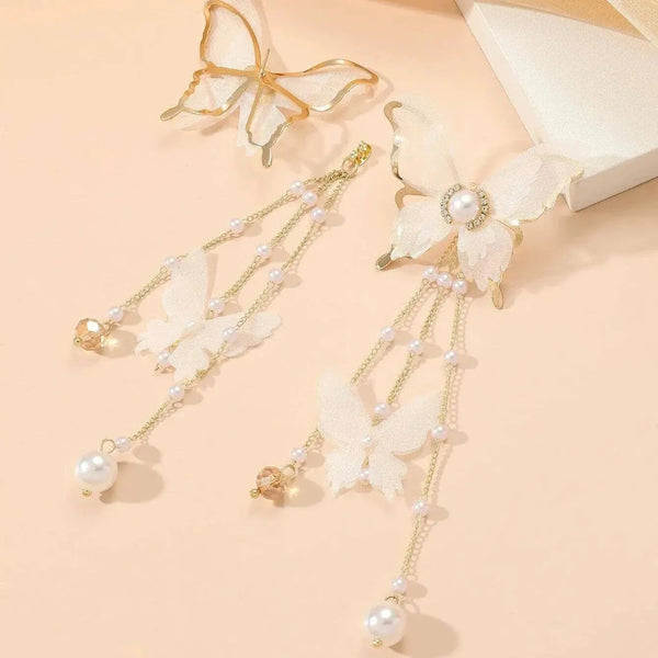 Burtterfly Pearl Drop Earrings