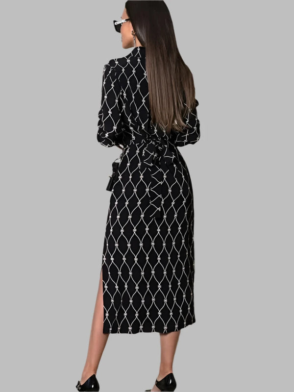 Casual Long Sleeve Midi Dress