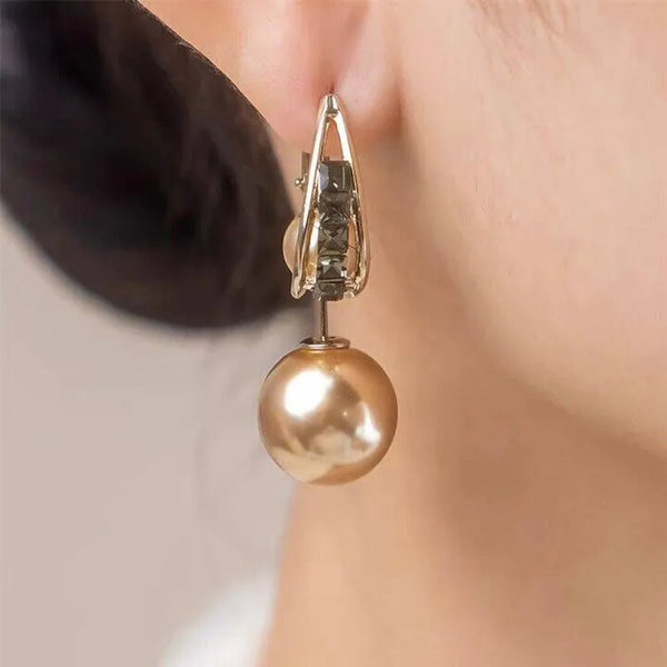 Champagne Color Pearl Drop Earrings