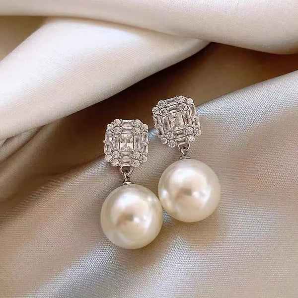 Crystal Pearl Drop Earrings