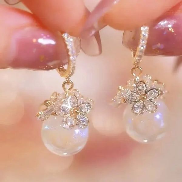 Cute Drop Pearl Earrings