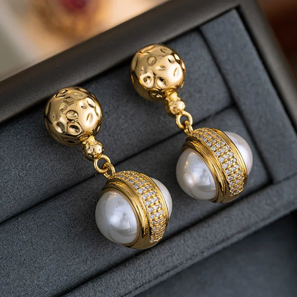 Dangle Drop Earrings Pearl