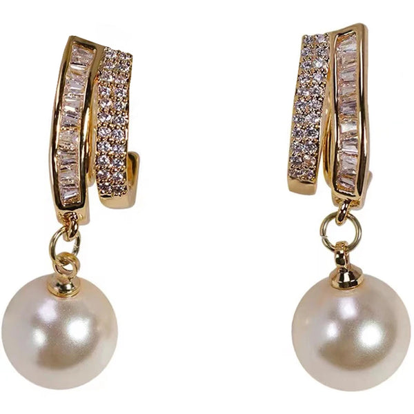 Design Sense Pearl Earrings Drop