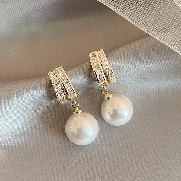 Design Sense Pearl Earrings Drop