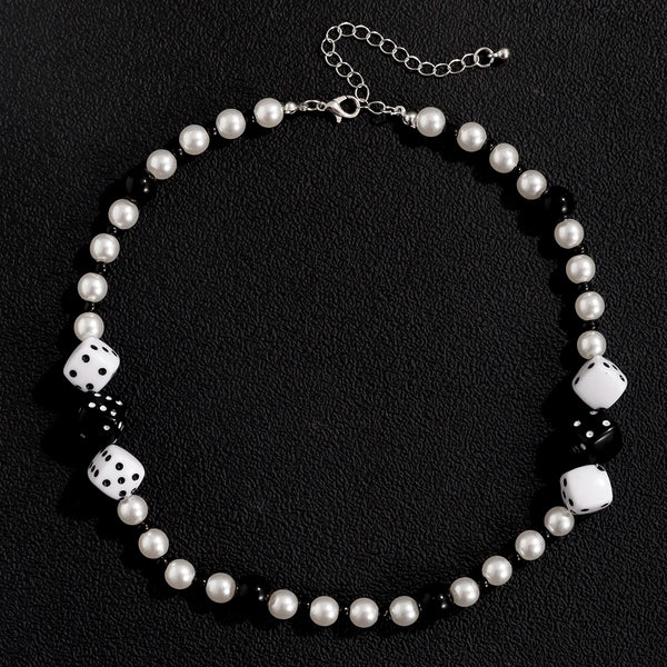 Dice Men Pearl Necklace