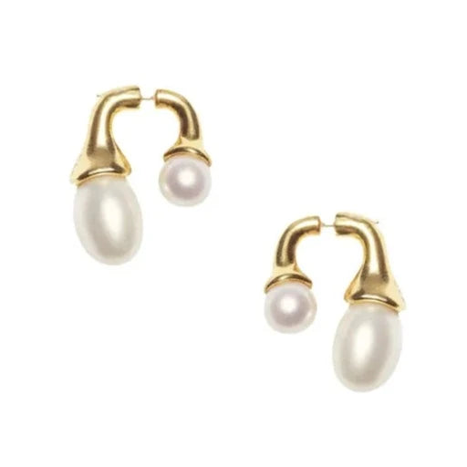 Double Pearl Drop Earrings