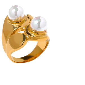 Double Pearl Ring for Women