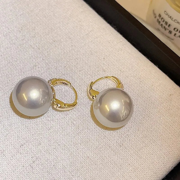 Elegant Big Pearl Drop Earrings