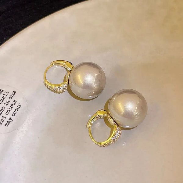 Elegant Big Pearl Drop Earrings