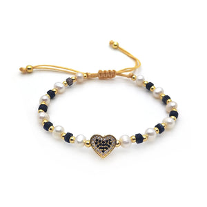 Evil Eye Cross Heart Pearl Bracelets