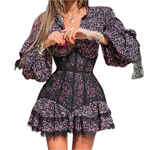 Floral Mini Dress Long Sleeve