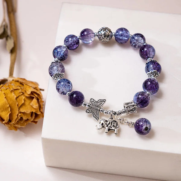 Ice crack Butterfly Elephant Pearl Bracelet