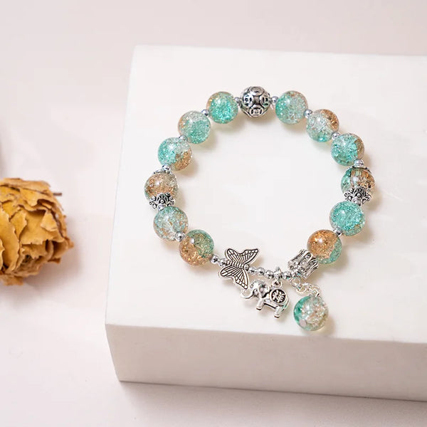 Ice crack Butterfly Elephant Pearl Bracelet