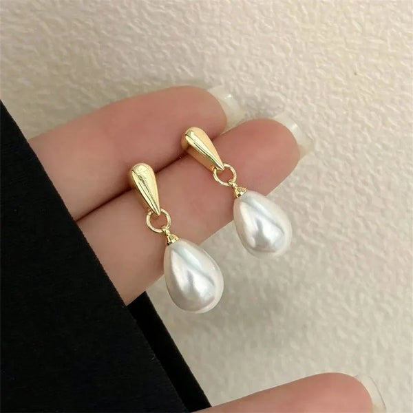 Korean Water Pearl Drop Earrings