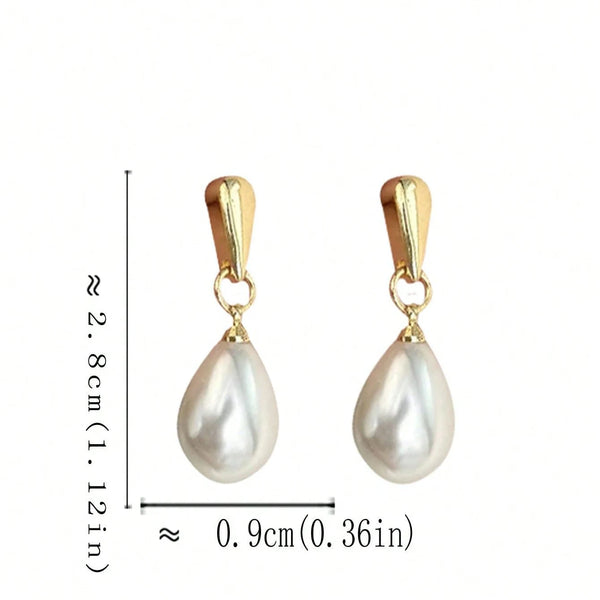 Korean Water Pearl Drop Earrings