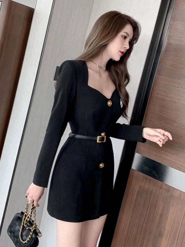 Long Sleeve Black Dress Mini