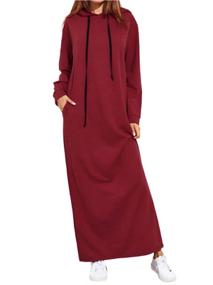 Long Sleeve Hoodie Maxi Dresses