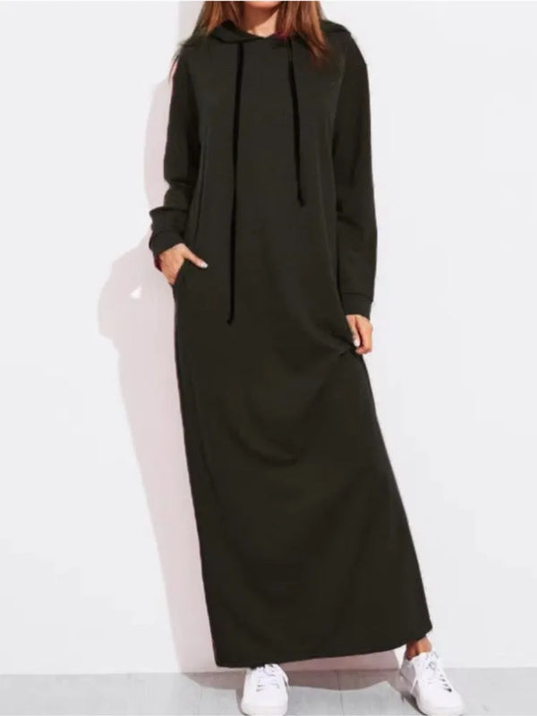 Long Sleeve Hoodie Maxi Dresses