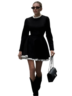 Long Sleeve Mini Dress Black