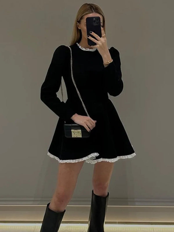 Long Sleeve Mini Dress Black