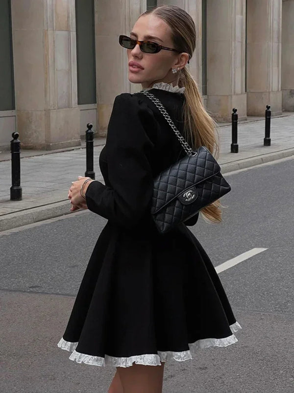 Long Sleeve Mini Dress Black