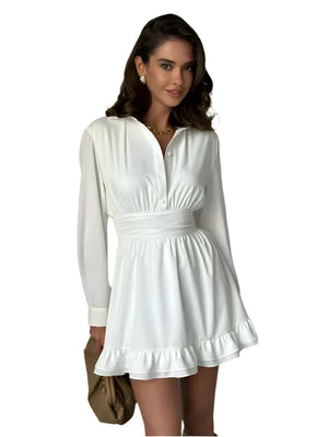 Long Sleeve White Mini Dress