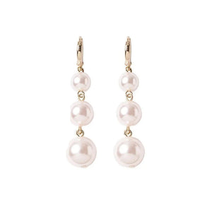 Long Women Pearl Pendants Drop Earrings