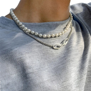 Men's Pearl Chain Necklace