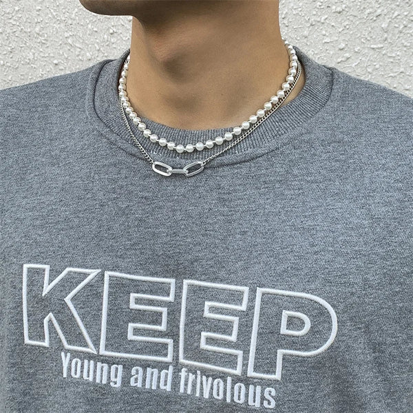 Men's Pearl Chain Necklace