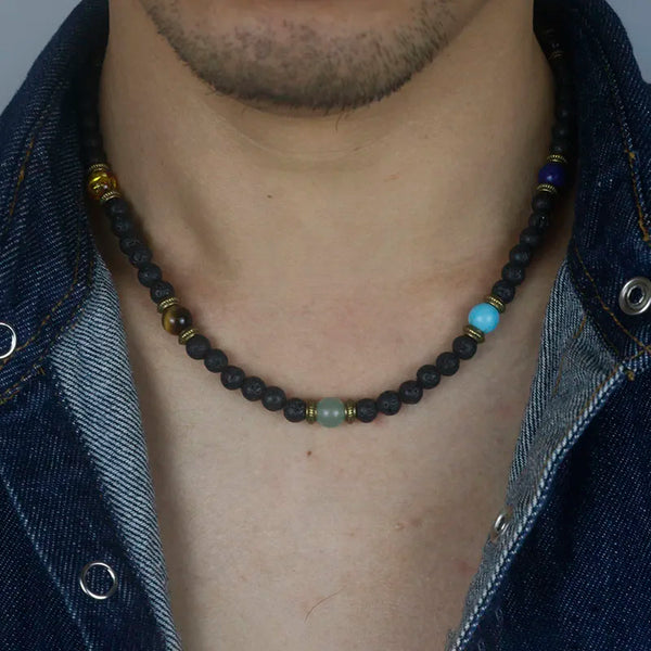 Mens Pearl Necklace Choker