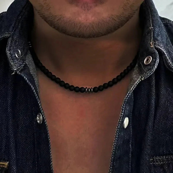 Mens Pearl Necklace Choker