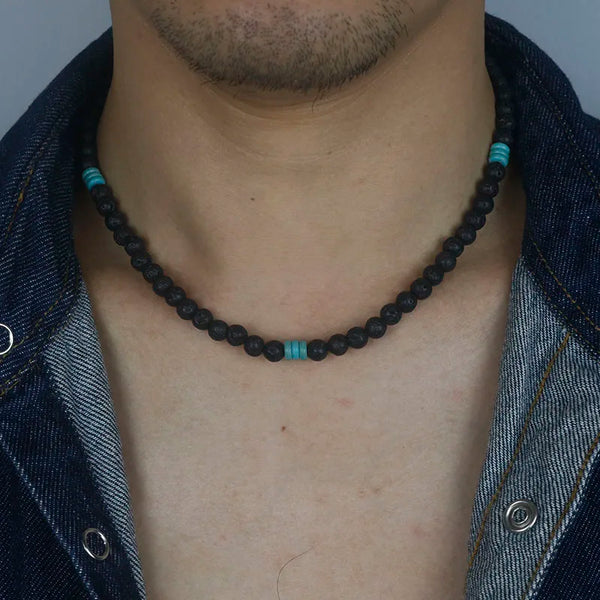 Mens Pearl Necklace Choker