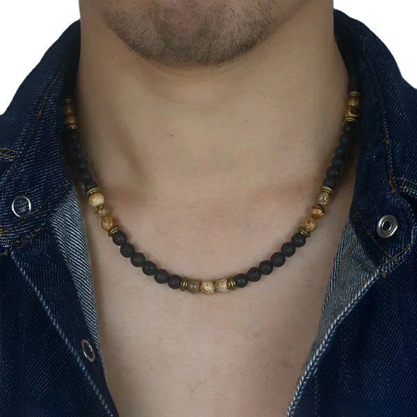 Mens Pearl Necklace Choker