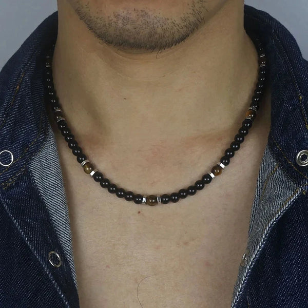 Mens Pearl Necklace Choker