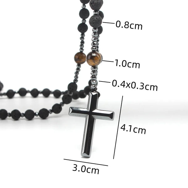 Mens Pearl Necklace With Cross