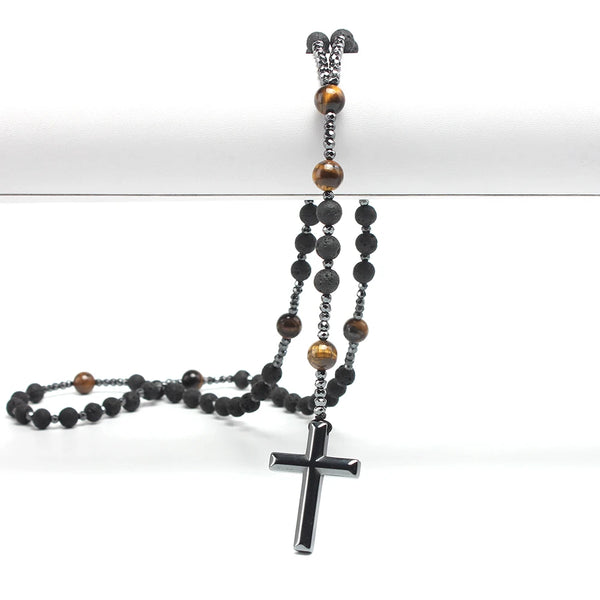 Mens Pearl Necklace With Cross