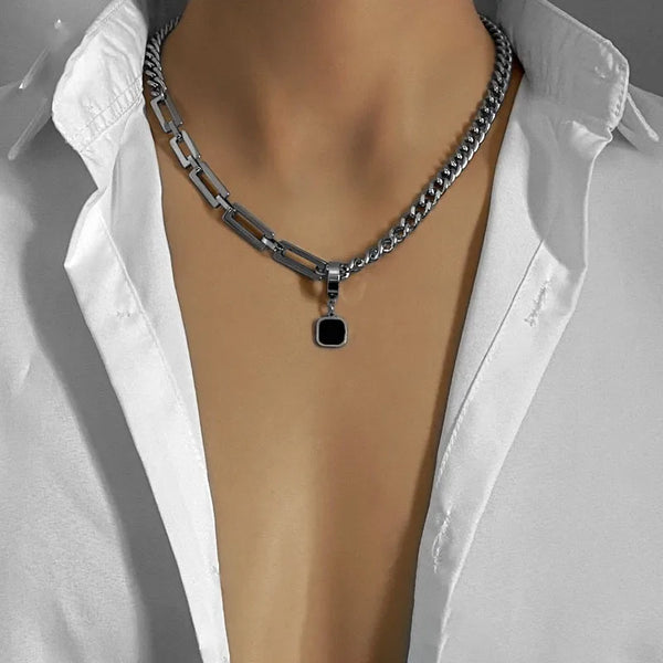 Mens Pearl Pendant Necklace