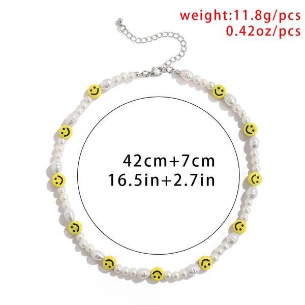 Men's Smiley Face Pearl Necklace