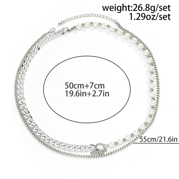 Mens White Pearl Necklace