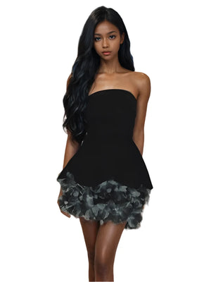 Mini Black Ruffle Dress 