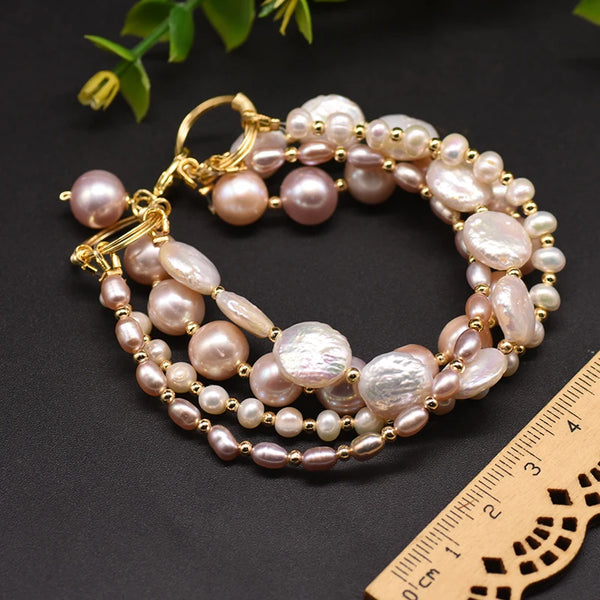 Multilayer Charm Pearl Bracelet