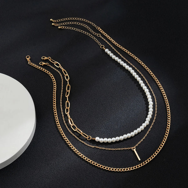 Pearl Chain Necklace Mens