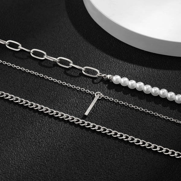 Pearl Chain Necklace Mens