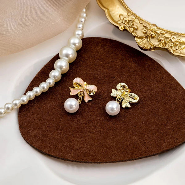 Pearl Drop Clip On Earrings