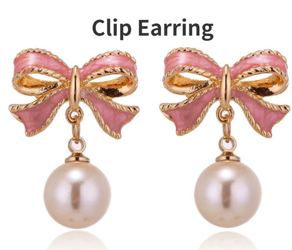 Pearl Drop Clip On Earrings