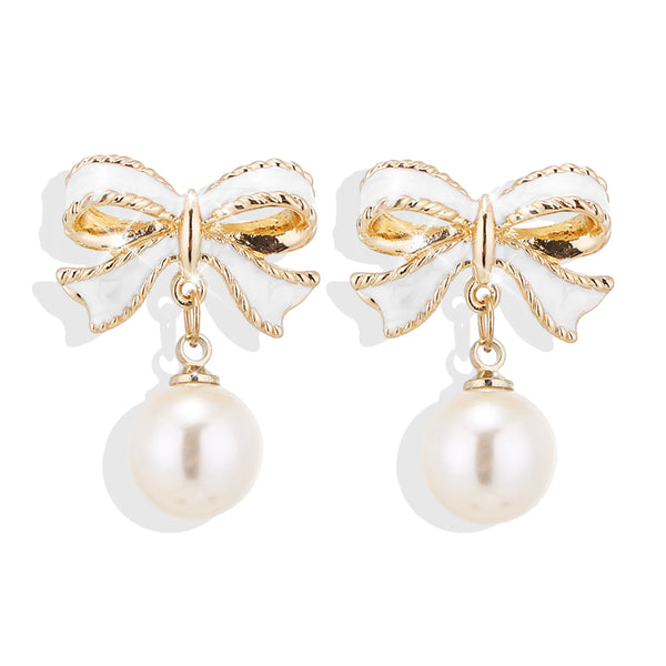 Pearl Drop Clip On Earrings