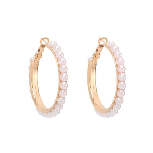 Pearl Drop Earrings Hoop